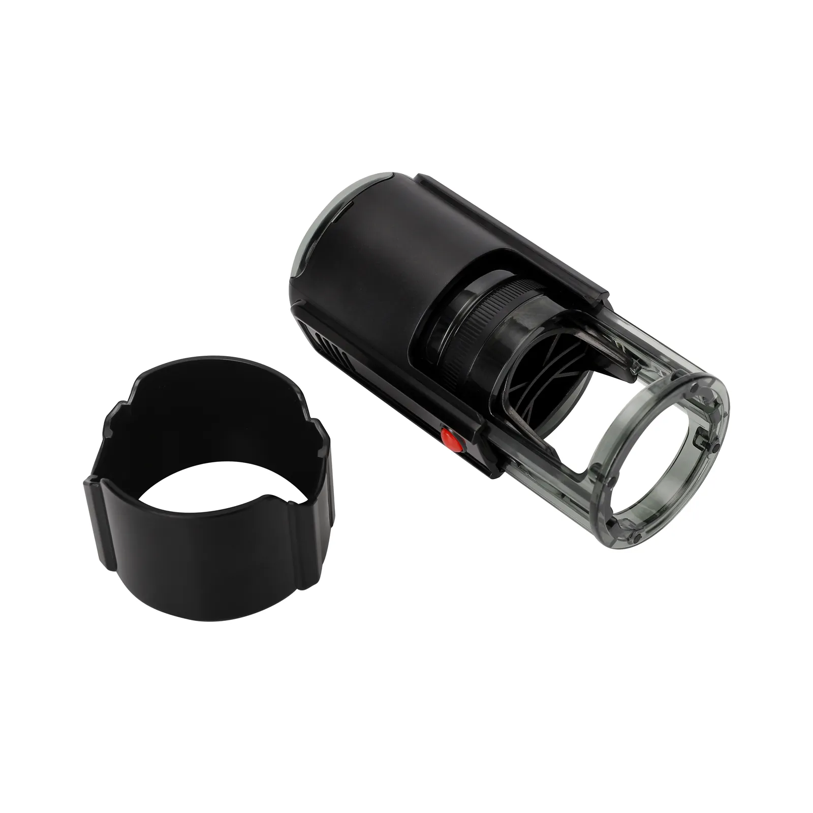 Round self-inking stamp open structure